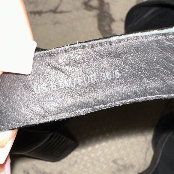 VINCE vero cuoio women’s snake print striped black low block heels 6.5 - Picture 8 of 13